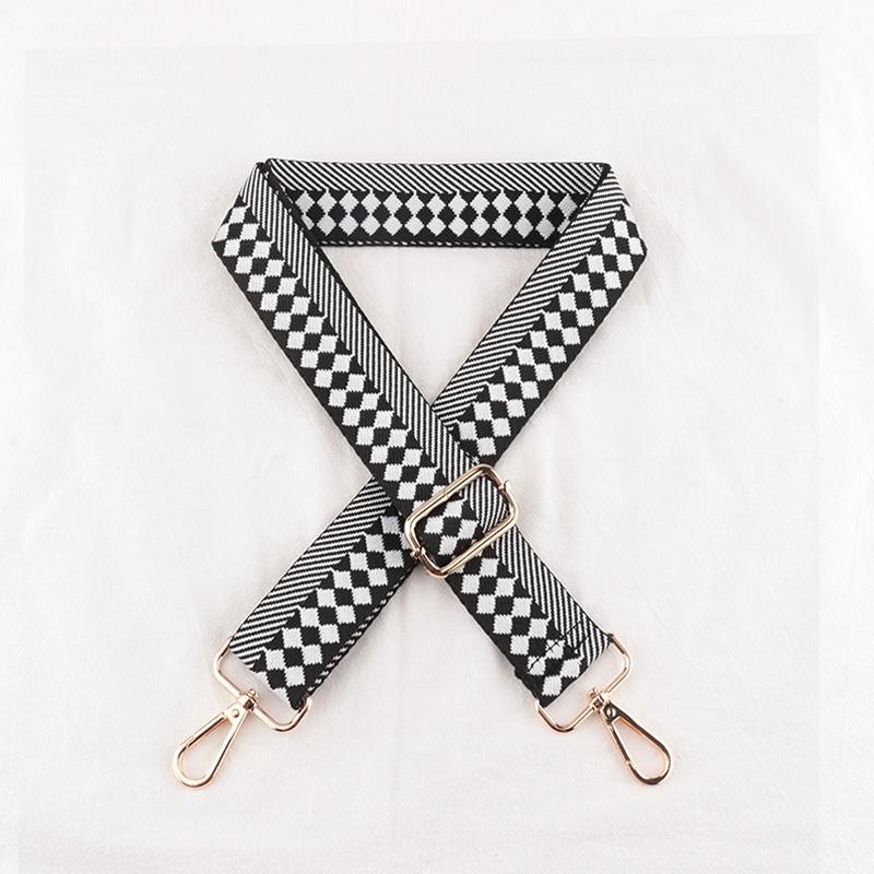 Check Stripe Pattern Bag Strap
