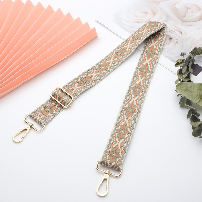 Multicolor Jacquard Bag Shoulder Strap