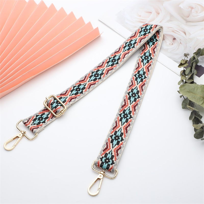 Multicolor Jacquard Bag Shoulder Strap
