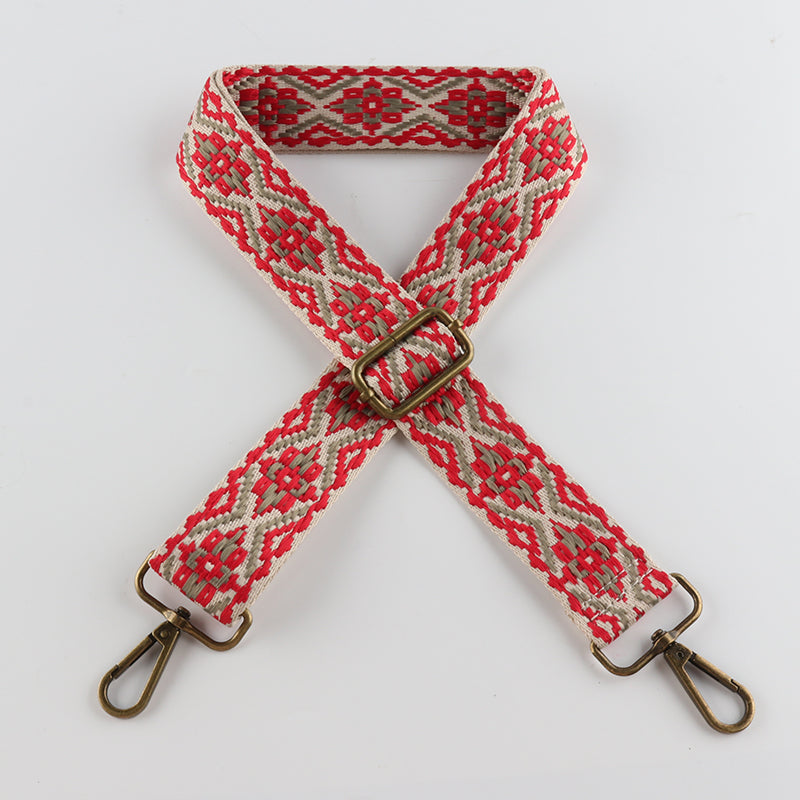 Colored Embroidered Bronze Buckle Shoulder Straps