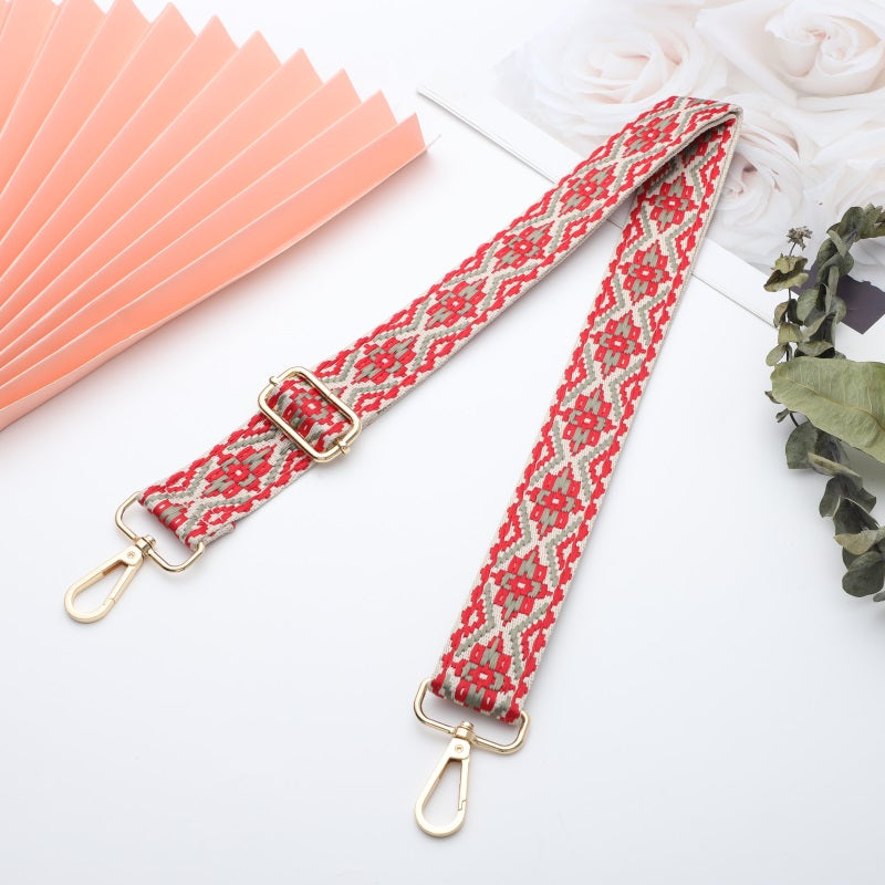 Multicolor Jacquard Bag Shoulder Strap