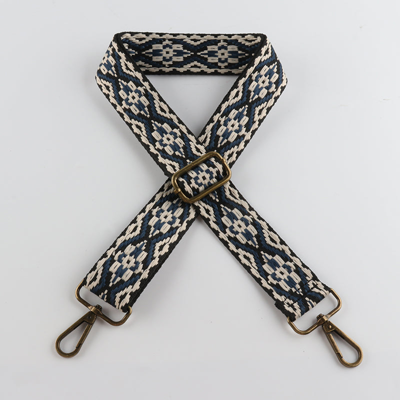 Colored Embroidered Bronze Buckle Shoulder Straps