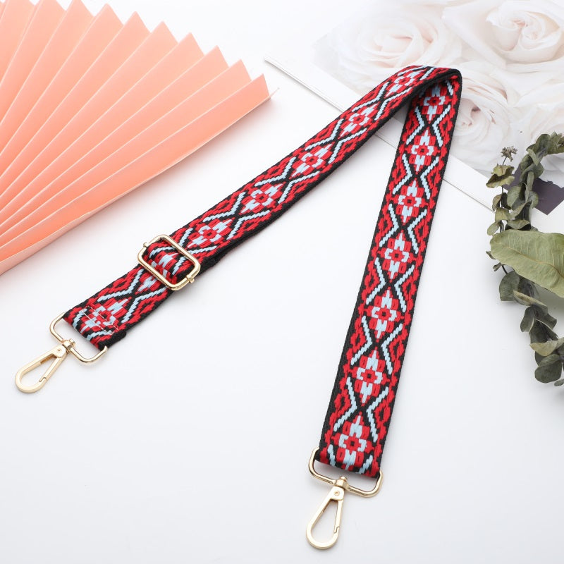 Multicolor Jacquard Bag Shoulder Strap