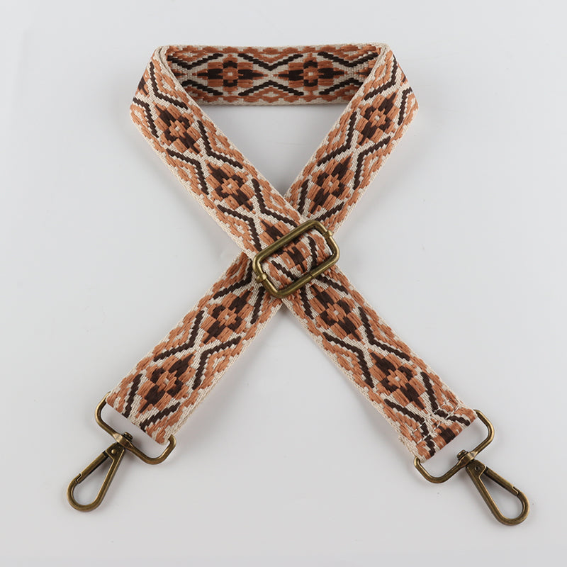 Colored Embroidered Bronze Buckle Shoulder Straps