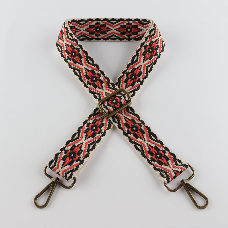 Colored Embroidered Bronze Buckle Shoulder Straps