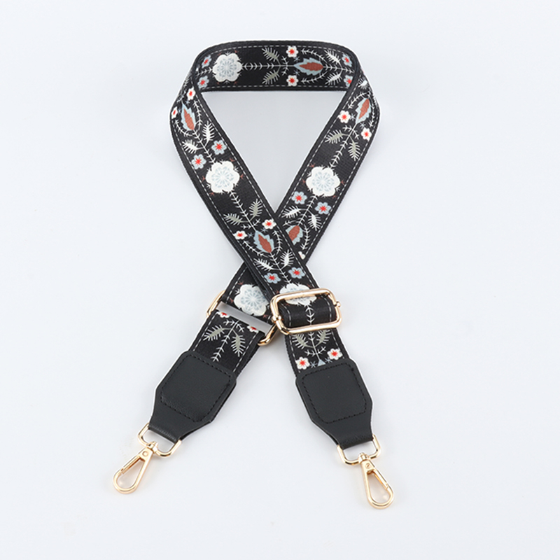 Simple Printed Bag Strap with Leather Head