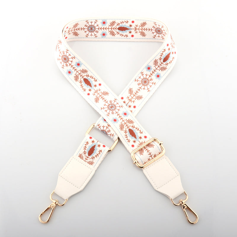 Simple Printed Bag Strap with Leather Head