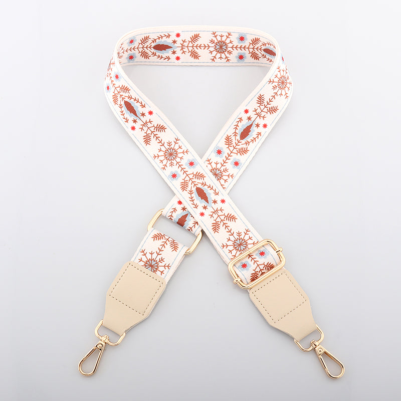 Simple Printed Bag Strap with Leather Head