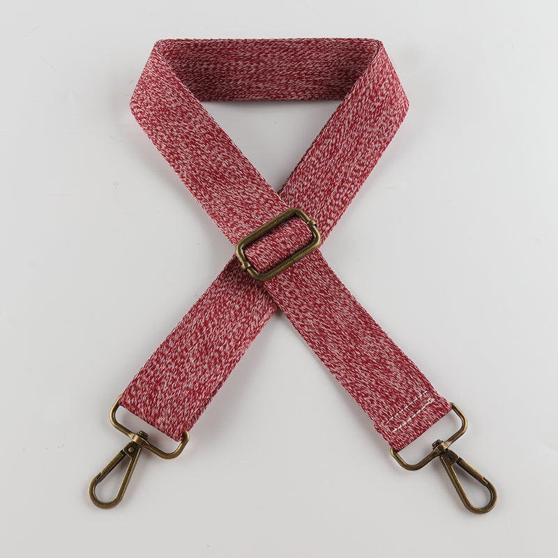 Solid Color Woolen Pattern Bronze Buckle Shoulder Straps