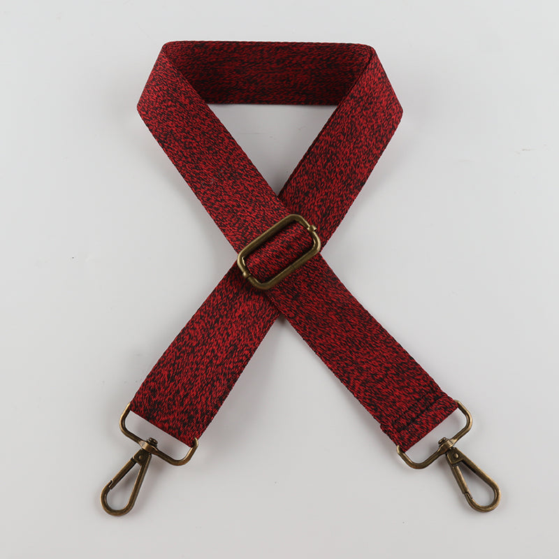 Solid Color Woolen Pattern Bronze Buckle Shoulder Straps