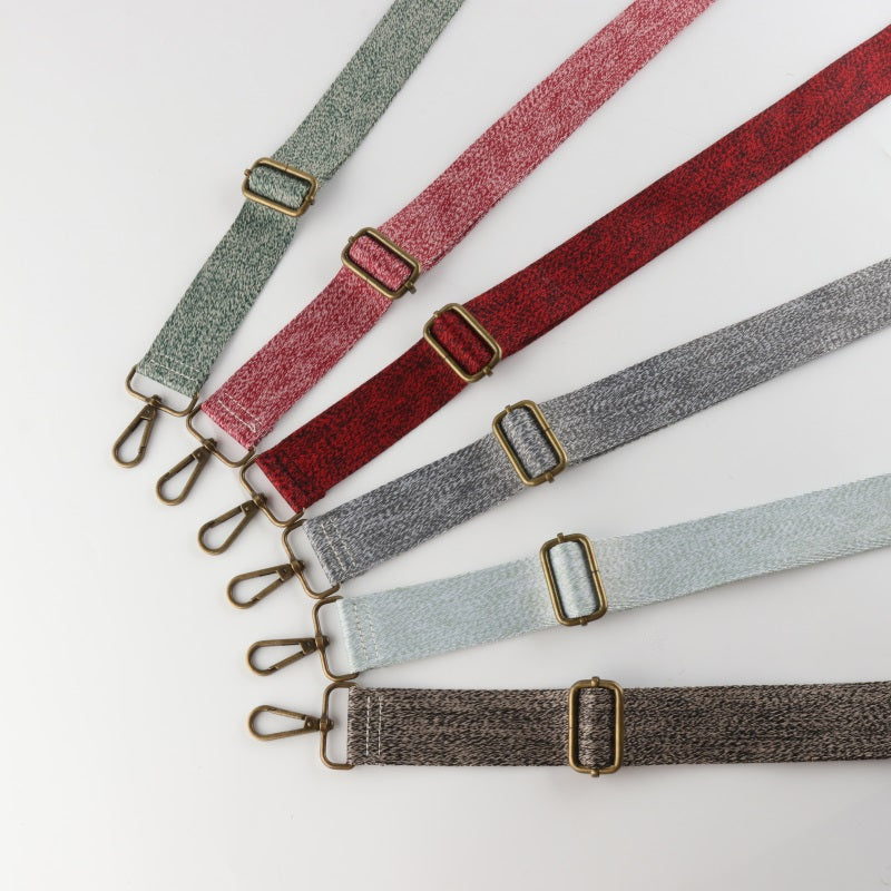 Solid Color Woolen Pattern Bronze Buckle Shoulder Straps