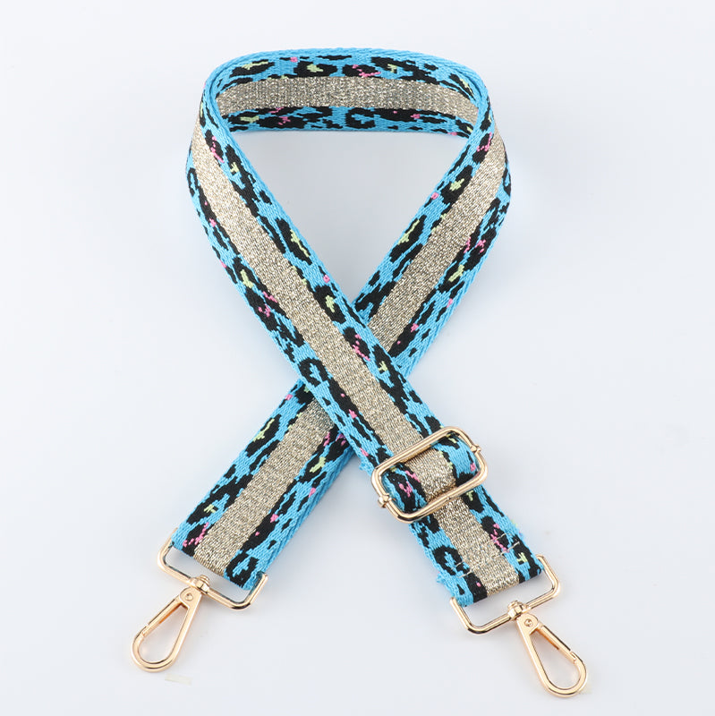 Golden Leopard Print Bag Strap