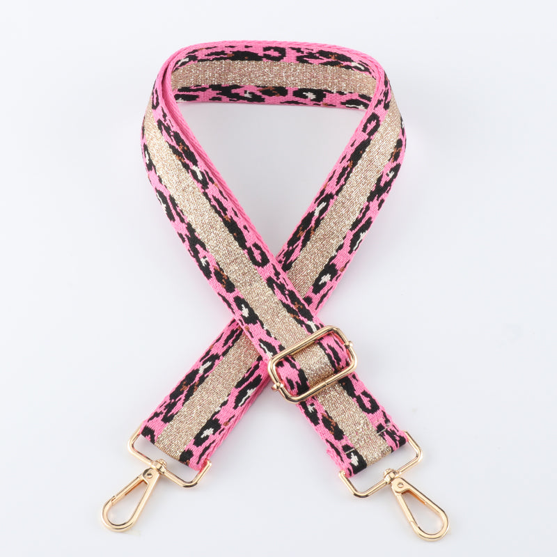 Golden Leopard Print Bag Strap
