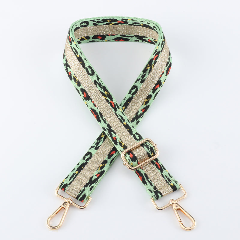 Golden Leopard Print Bag Strap