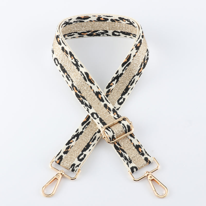 Golden Leopard Print Bag Strap