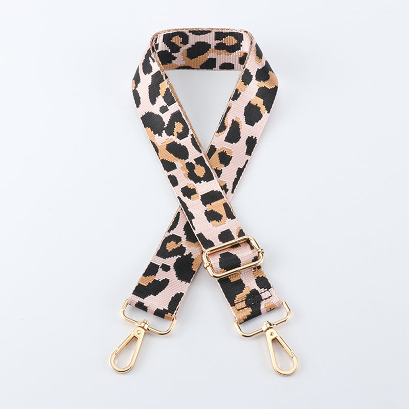 Contrasting Color Leopard Print Bag Strap