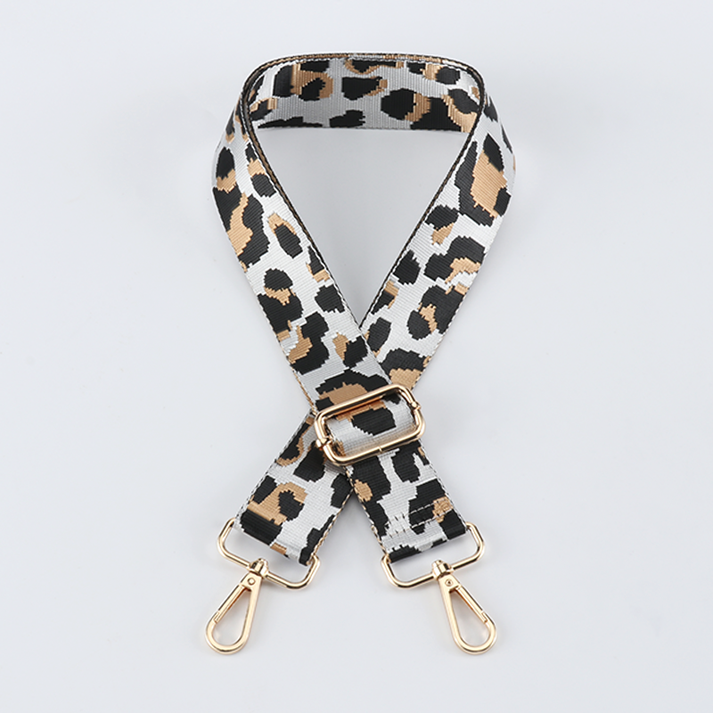 Contrasting Color Leopard Print Bag Strap