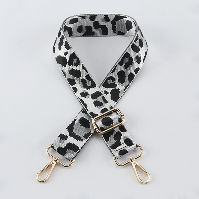 Contrasting Color Leopard Print Bag Strap