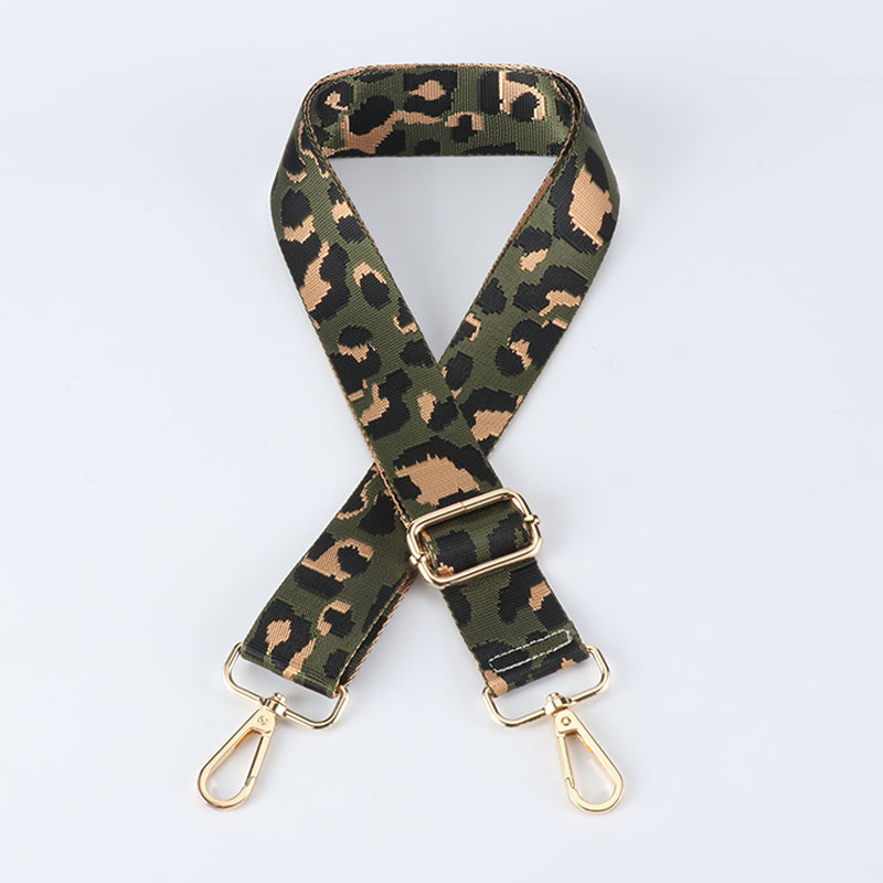 Contrasting Color Leopard Print Bag Strap