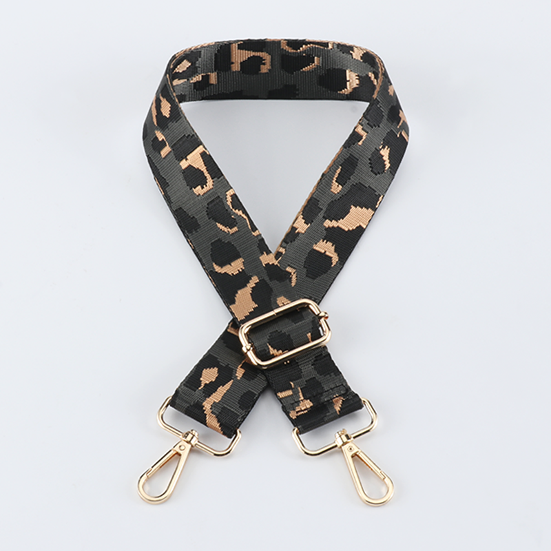 Contrasting Color Leopard Print Bag Strap
