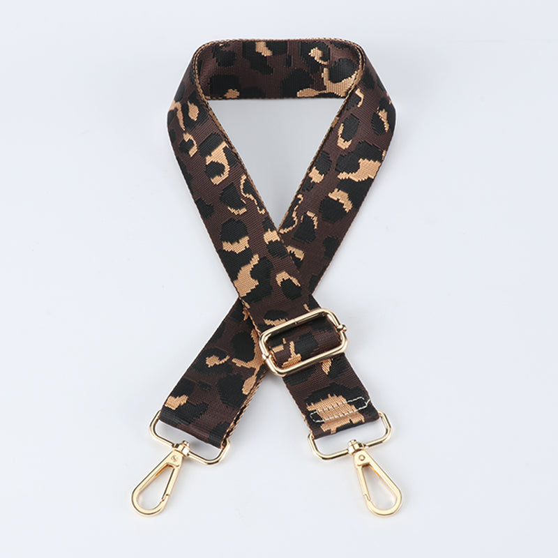Contrasting Color Leopard Print Bag Strap