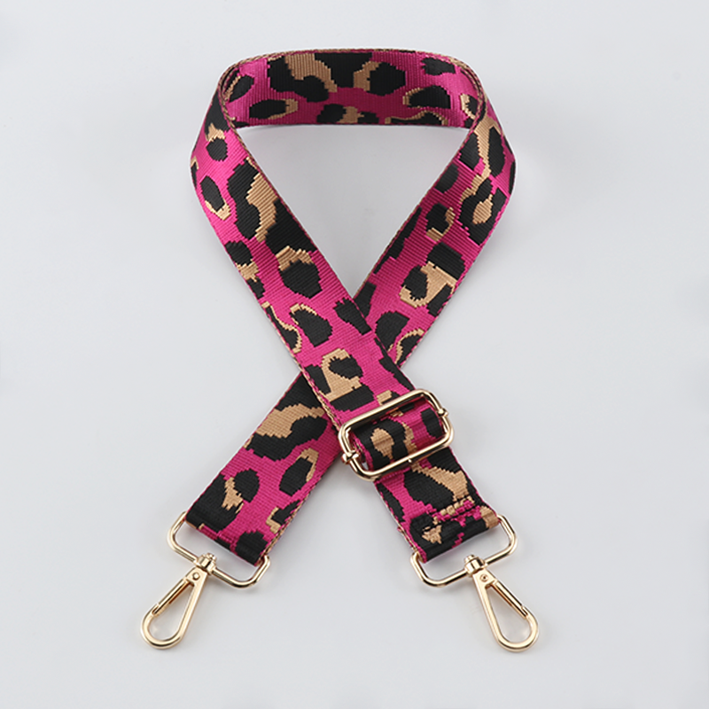 Contrasting Color Leopard Print Bag Strap