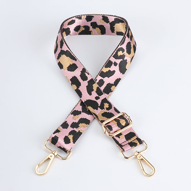 Contrasting Color Leopard Print Bag Strap