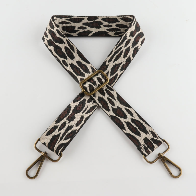 Striped Leopard Spot Bronze Buckle Shoulder Straps