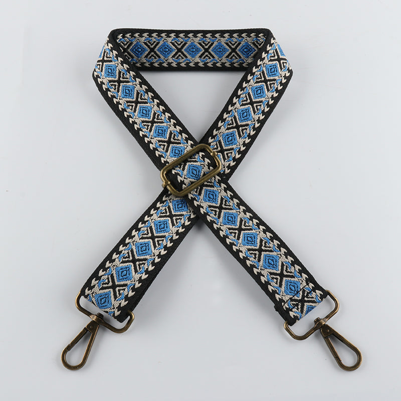 X-pattern Diamond Stitching Bronze Buckle Shoulder Straps
