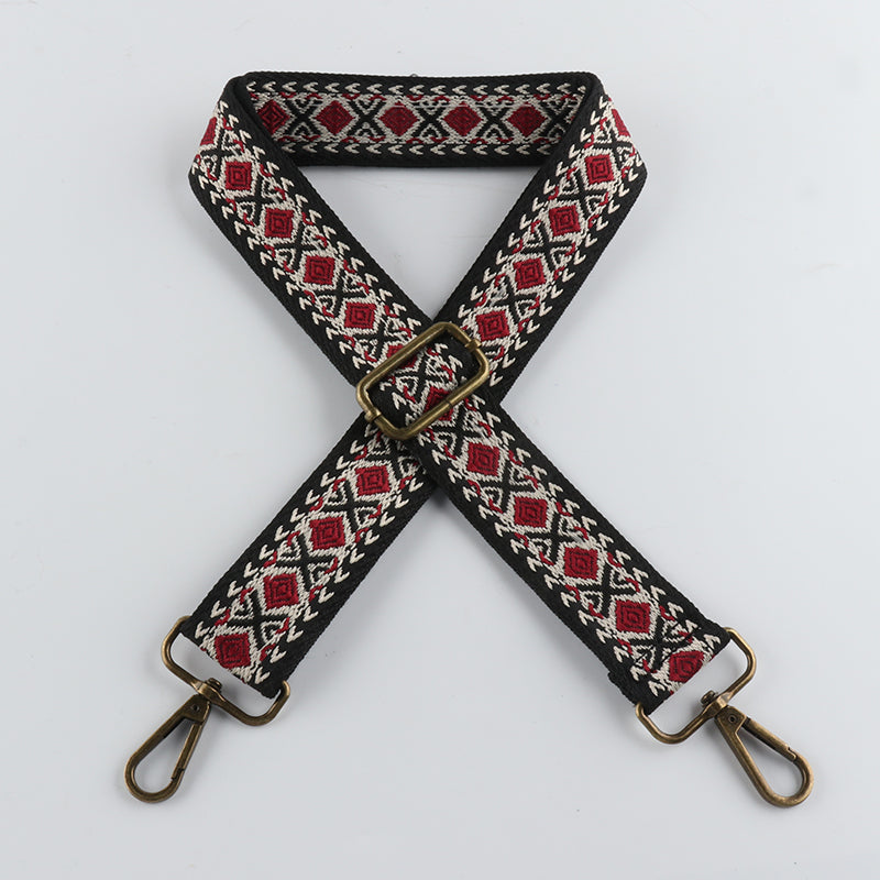 X-pattern Diamond Stitching Bronze Buckle Shoulder Straps