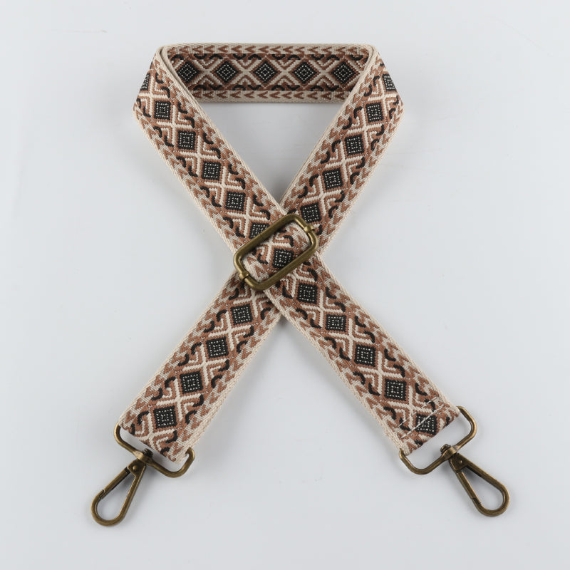 X-pattern Diamond Stitching Bronze Buckle Shoulder Straps