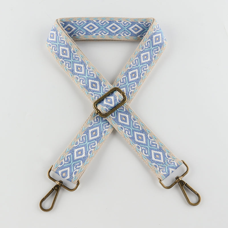 X-pattern Diamond Stitching Bronze Buckle Shoulder Straps