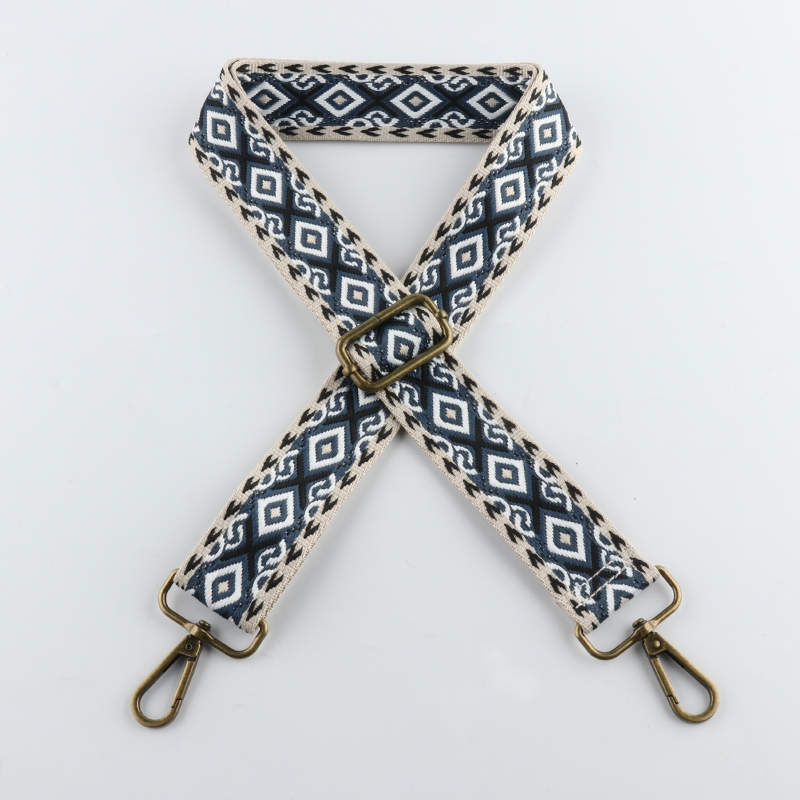 X-pattern Diamond Stitching Bronze Buckle Shoulder Straps