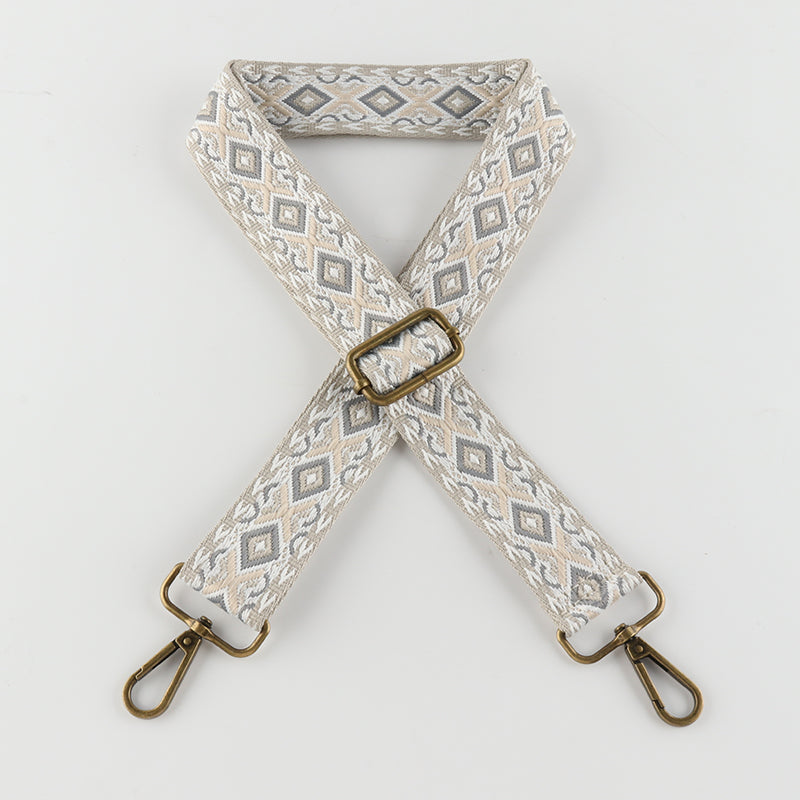 X-pattern Diamond Stitching Bronze Buckle Shoulder Straps