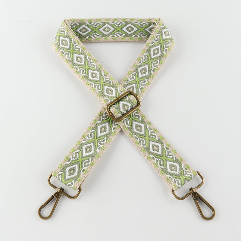 X-pattern Diamond Stitching Bronze Buckle Shoulder Straps