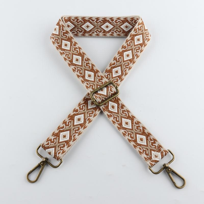 X-pattern Diamond Stitching Bronze Buckle Shoulder Straps