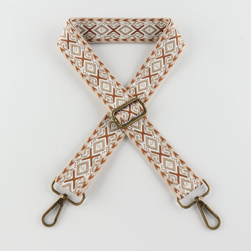 X-pattern Diamond Stitching Bronze Buckle Shoulder Straps