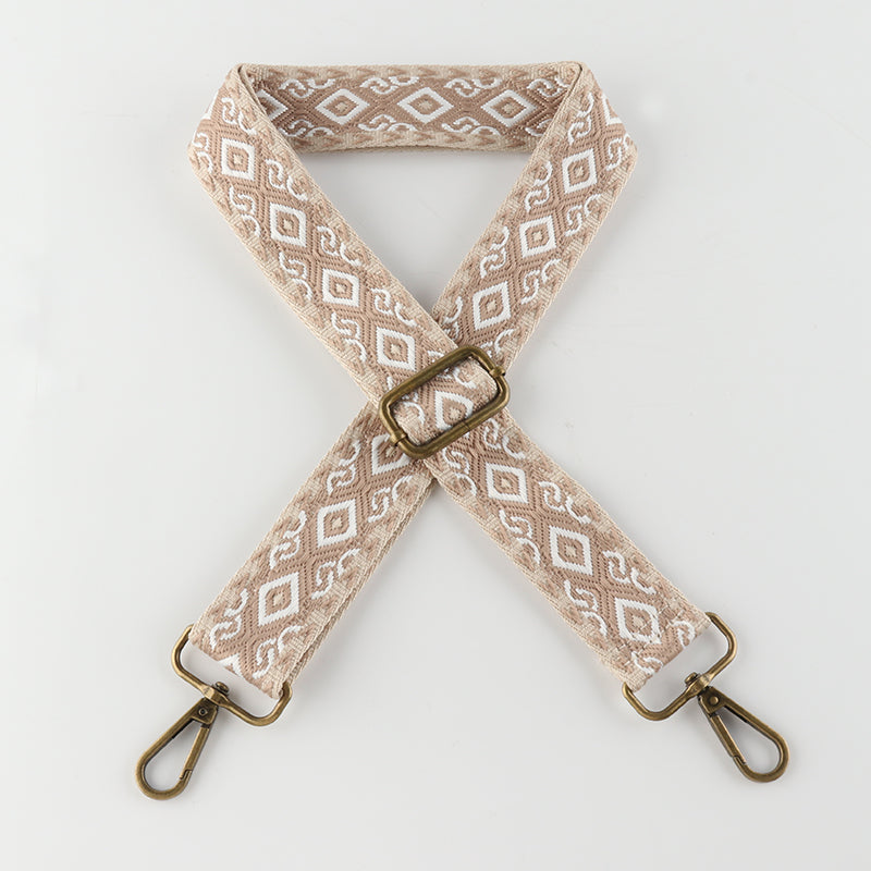 X-pattern Diamond Stitching Bronze Buckle Shoulder Straps
