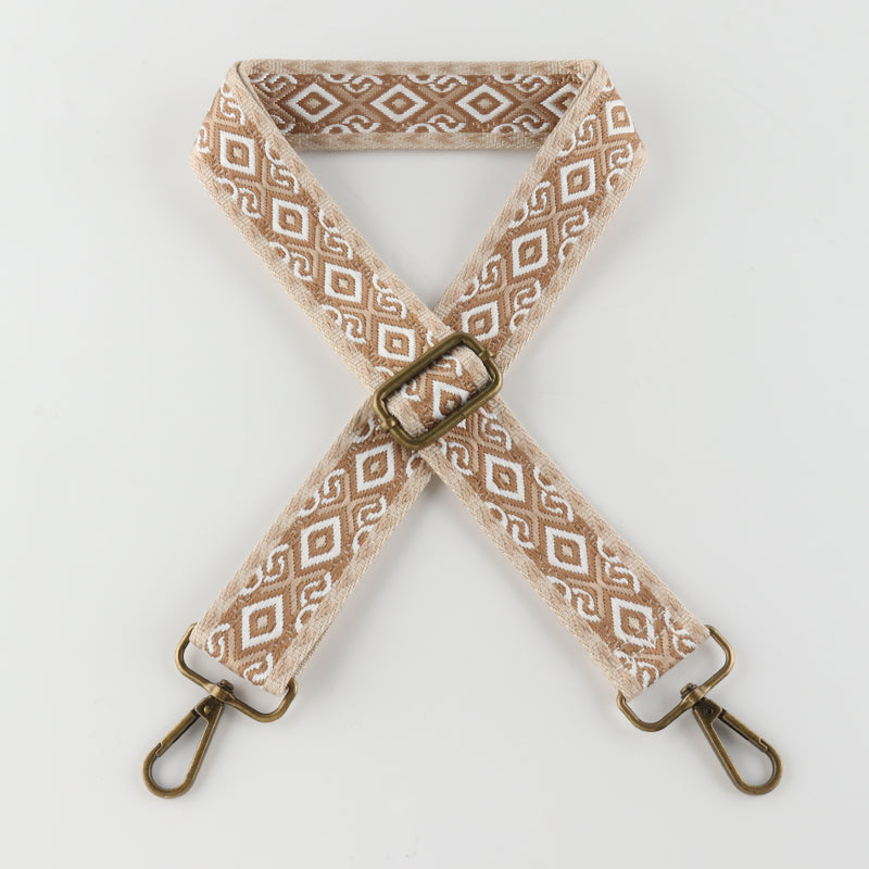 X-pattern Diamond Stitching Bronze Buckle Shoulder Straps