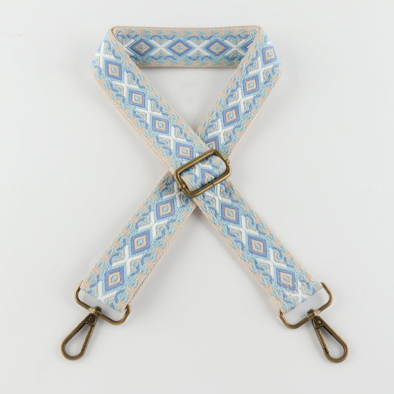 X-pattern Diamond Stitching Bronze Buckle Shoulder Straps