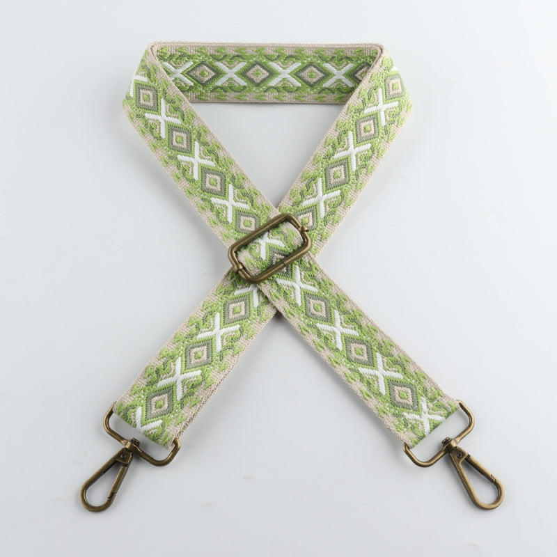 X-pattern Diamond Stitching Bronze Buckle Shoulder Straps