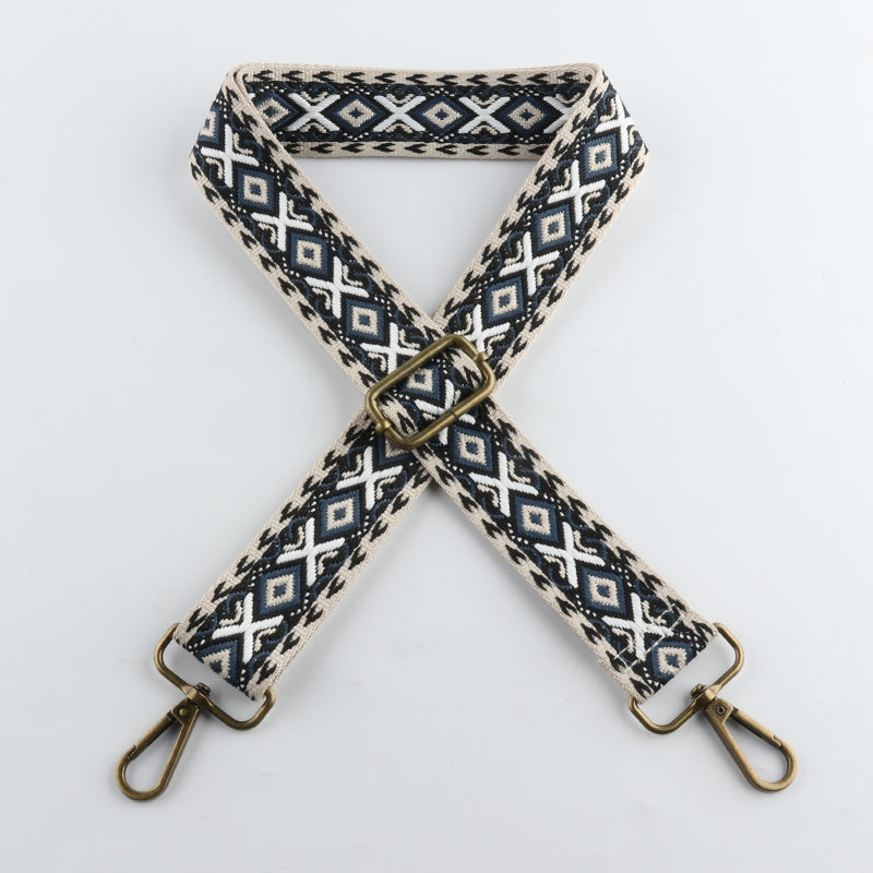 X-pattern Diamond Stitching Bronze Buckle Shoulder Straps