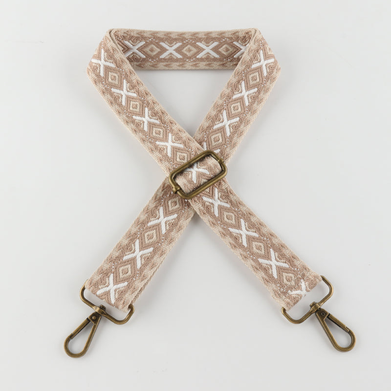 X-pattern Diamond Stitching Bronze Buckle Shoulder Straps