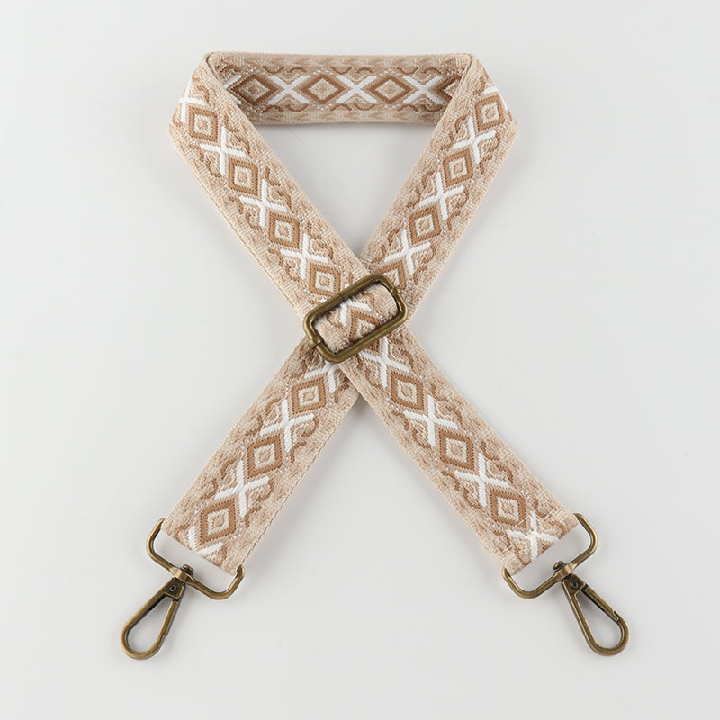 X-pattern Diamond Stitching Bronze Buckle Shoulder Straps