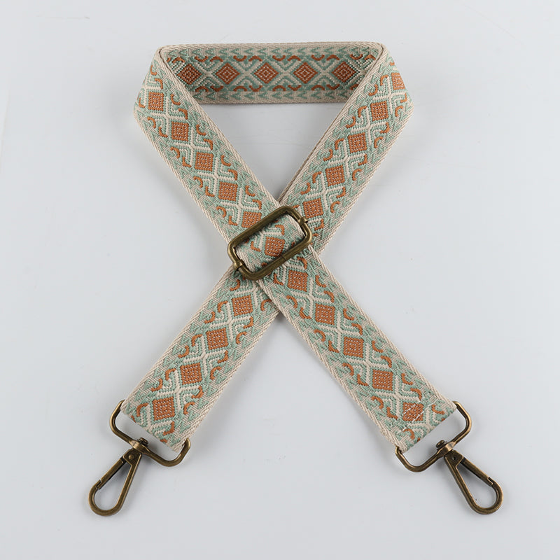 X-pattern Diamond Stitching Bronze Buckle Shoulder Straps