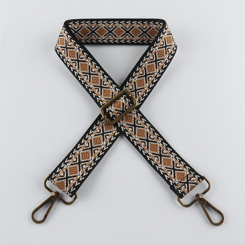 X-pattern Diamond Stitching Bronze Buckle Shoulder Straps