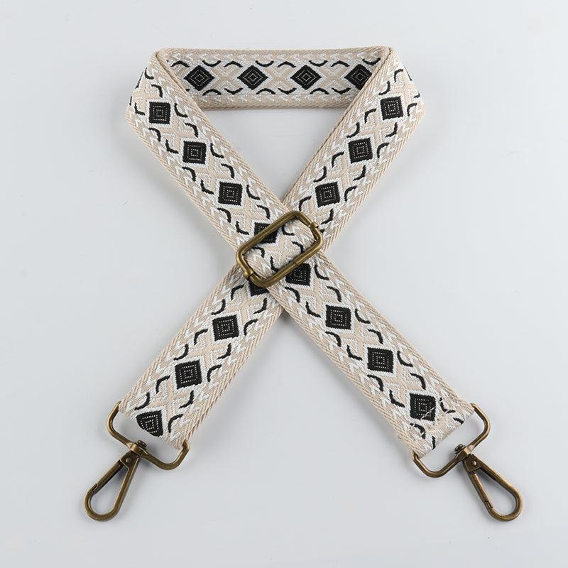 X-pattern Diamond Stitching Bronze Buckle Shoulder Straps