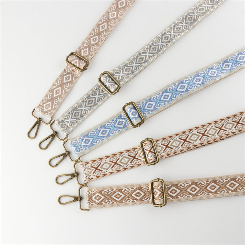 X-pattern Diamond Stitching Bronze Buckle Shoulder Straps