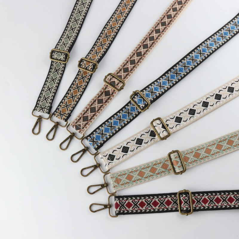 X-pattern Diamond Stitching Bronze Buckle Shoulder Straps