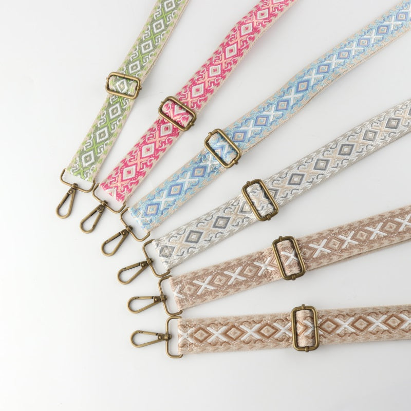 X-pattern Diamond Stitching Bronze Buckle Shoulder Straps